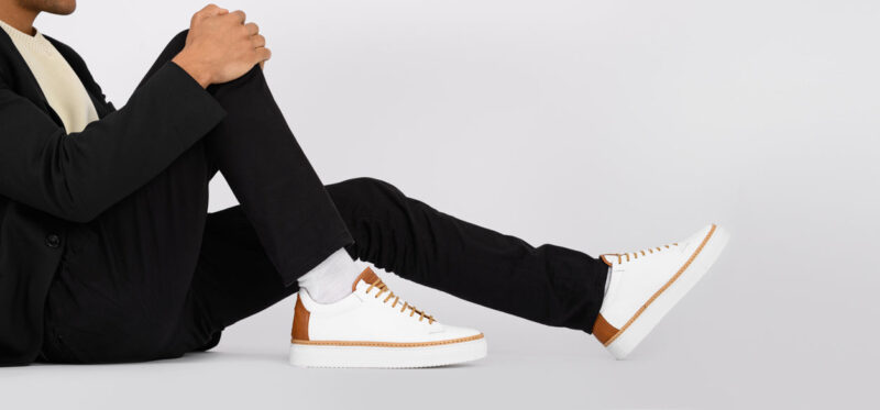 SOHO EDGE white cognac welted sneakers. - Image 13