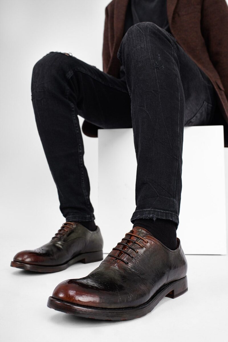 ASTON charcoal-ember oxford shoes. - Image 4