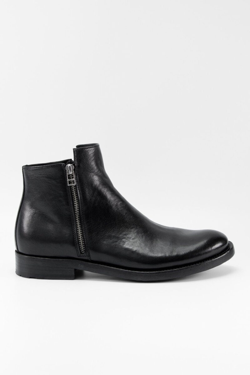 SLOANE urban-black double-zip ankle boots.