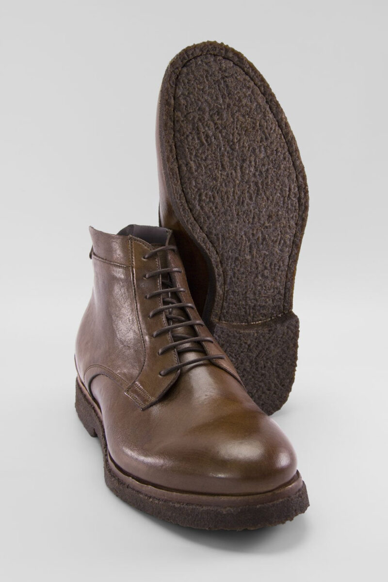 BROMPTON muddy-brown ankle boots. - Image 4