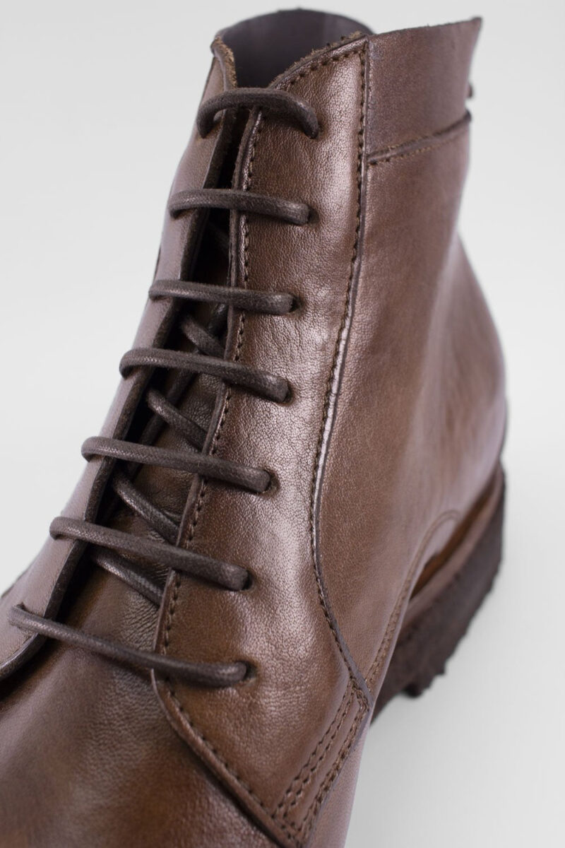 BROMPTON muddy-brown ankle boots. - Image 8