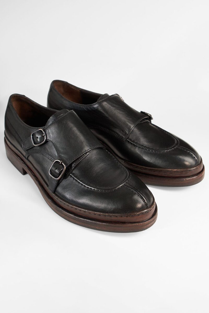 LAMBETH jet-black welted monk shoes. - Image 2