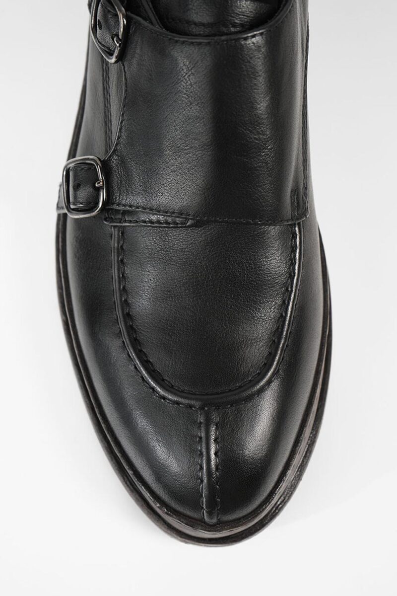 LAMBETH jet-black welted monk shoes. - Image 6