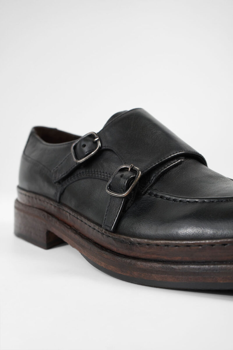 LAMBETH jet-black welted monk shoes. - Image 9