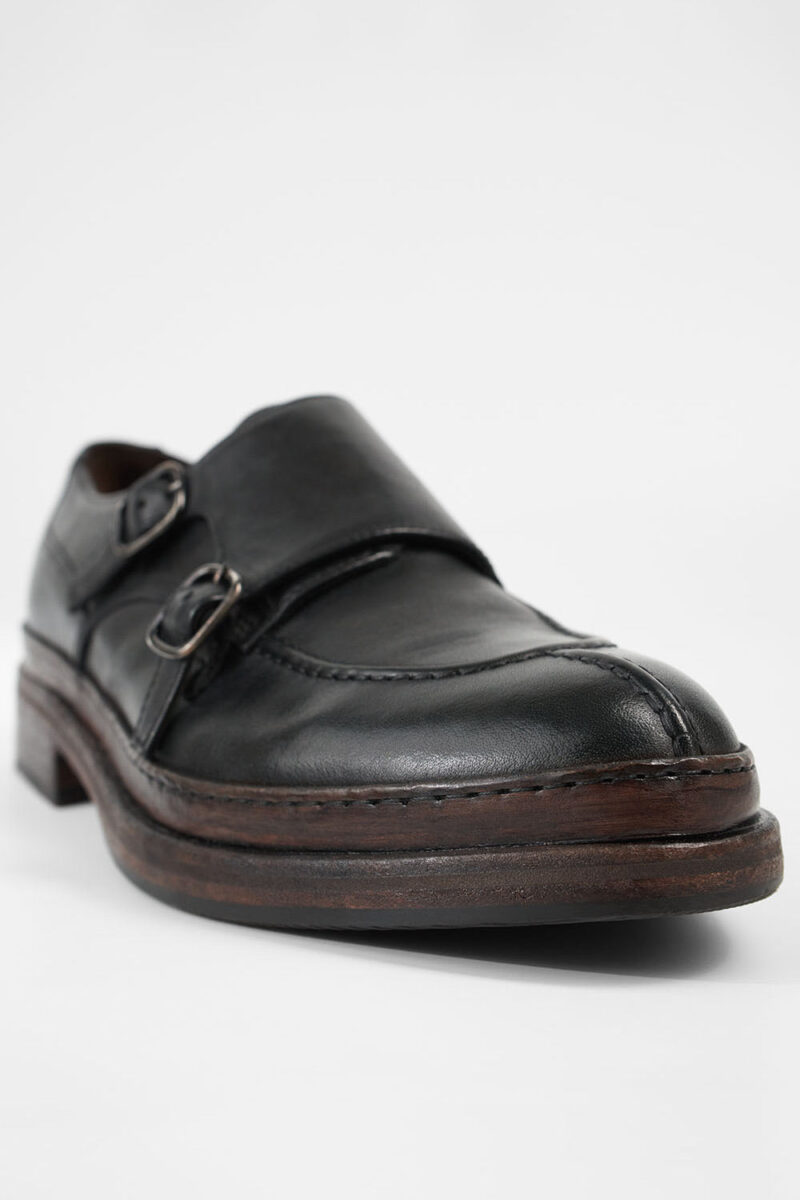 LAMBETH jet-black welted monk shoes. - Image 4