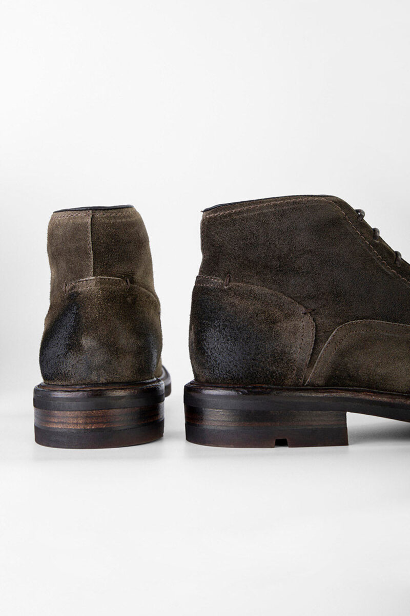 LENNOX dark-moss suede ankle boots. - Image 6