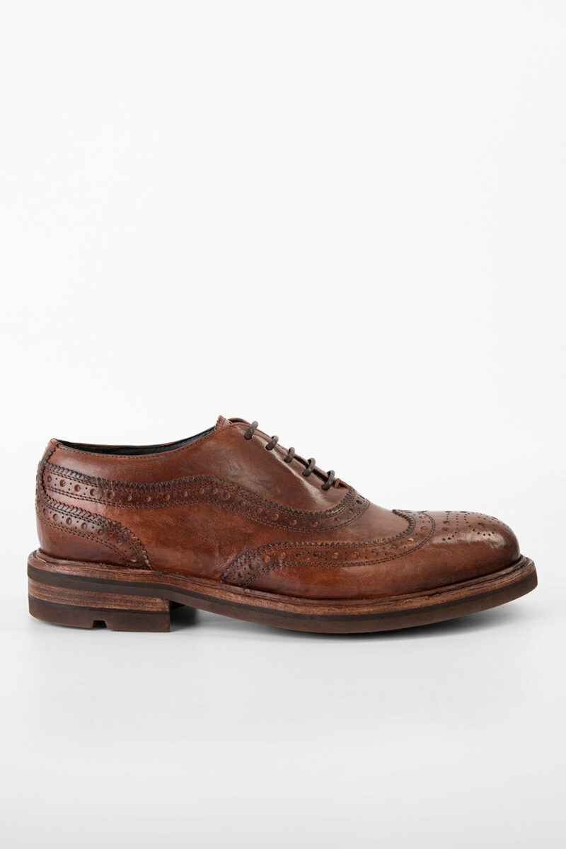 LENNOX cognac brogue oxford shoes.