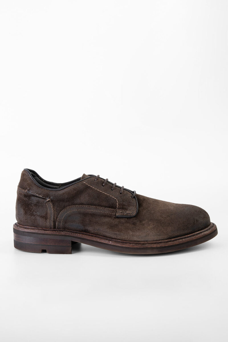 LENNOX java-brown suede derby shoes.