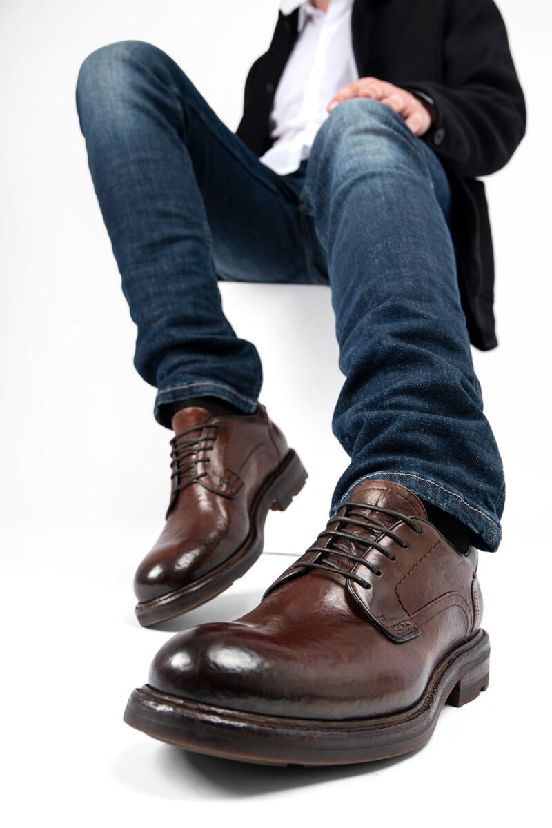 LENNOX dark-cocoa derby shoes. - Image 4