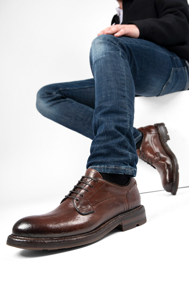 LENNOX dark-cocoa derby shoes. - Image 9