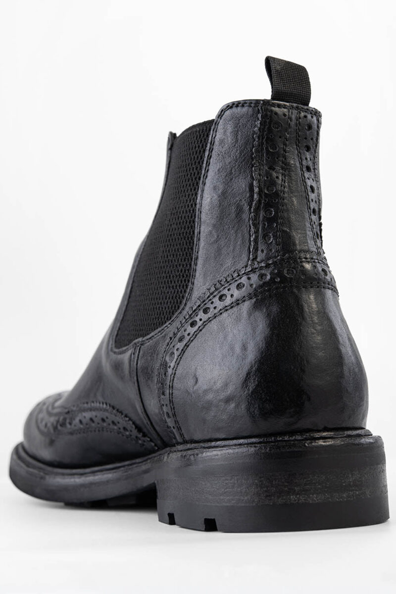 LENNOX urban-black brogue chelsea boots. - Image 5