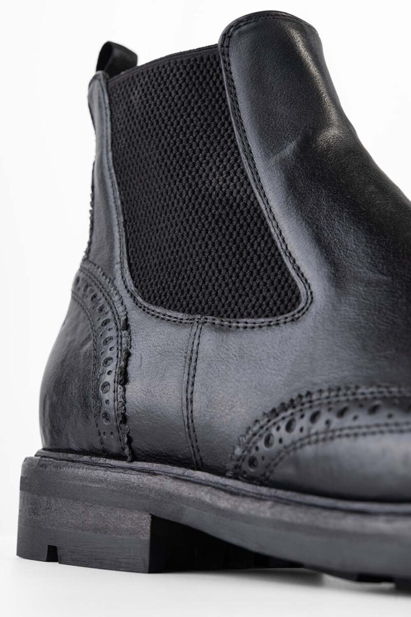 LENNOX urban-black brogue chelsea boots. - Image 2