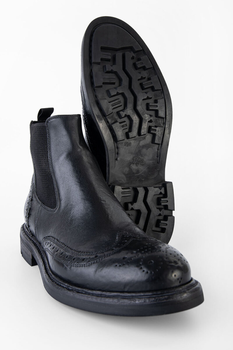 LENNOX urban-black brogue chelsea boots. - Image 3