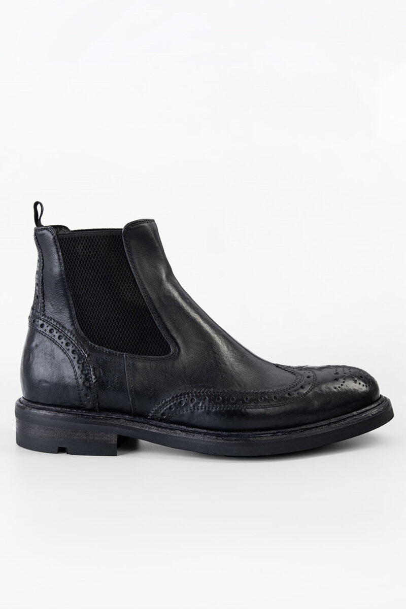 LENNOX urban-black brogue chelsea boots.