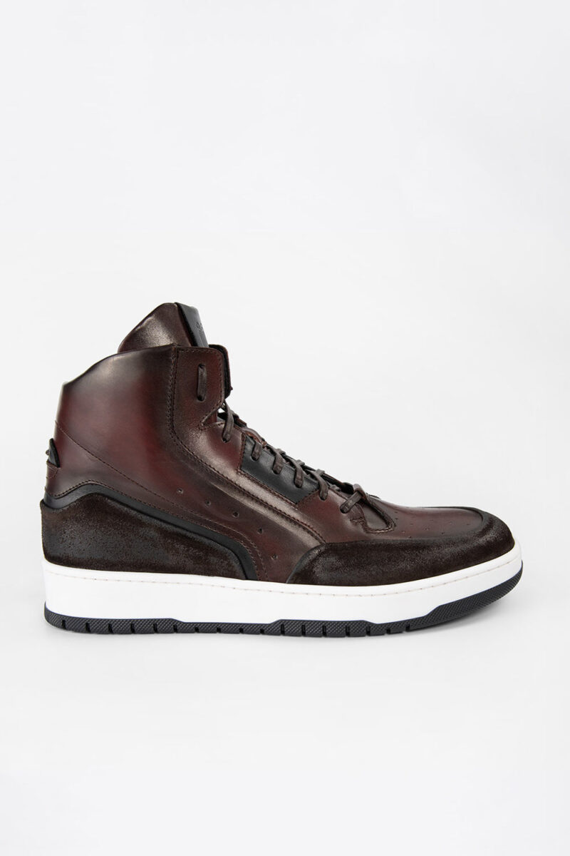 MADDOX chestnut patina high sneakers.