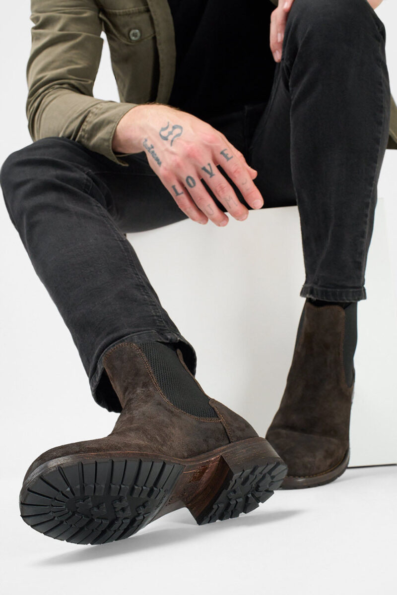 BURTON dark-brown suede chelsea boots. - Image 7