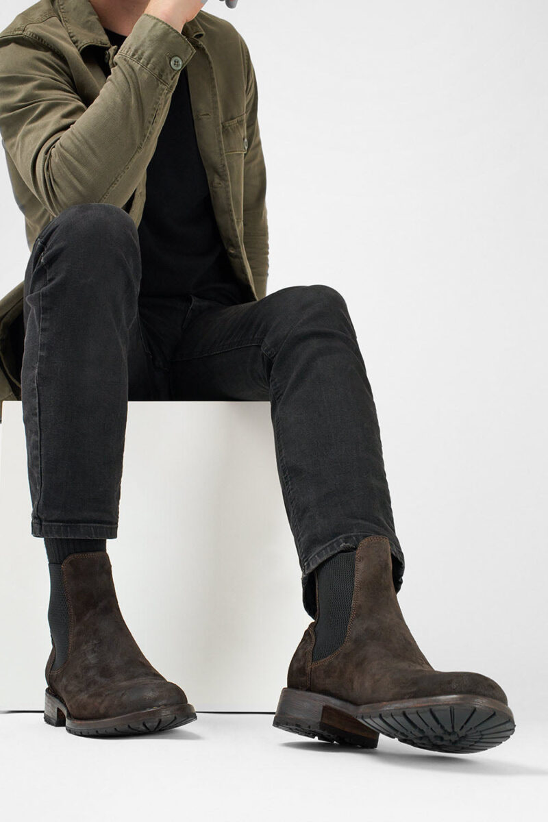 BURTON dark-brown suede chelsea boots. - Image 10