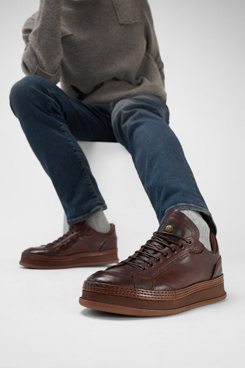 COLE cognac welted distressed sneakers. - Image 11