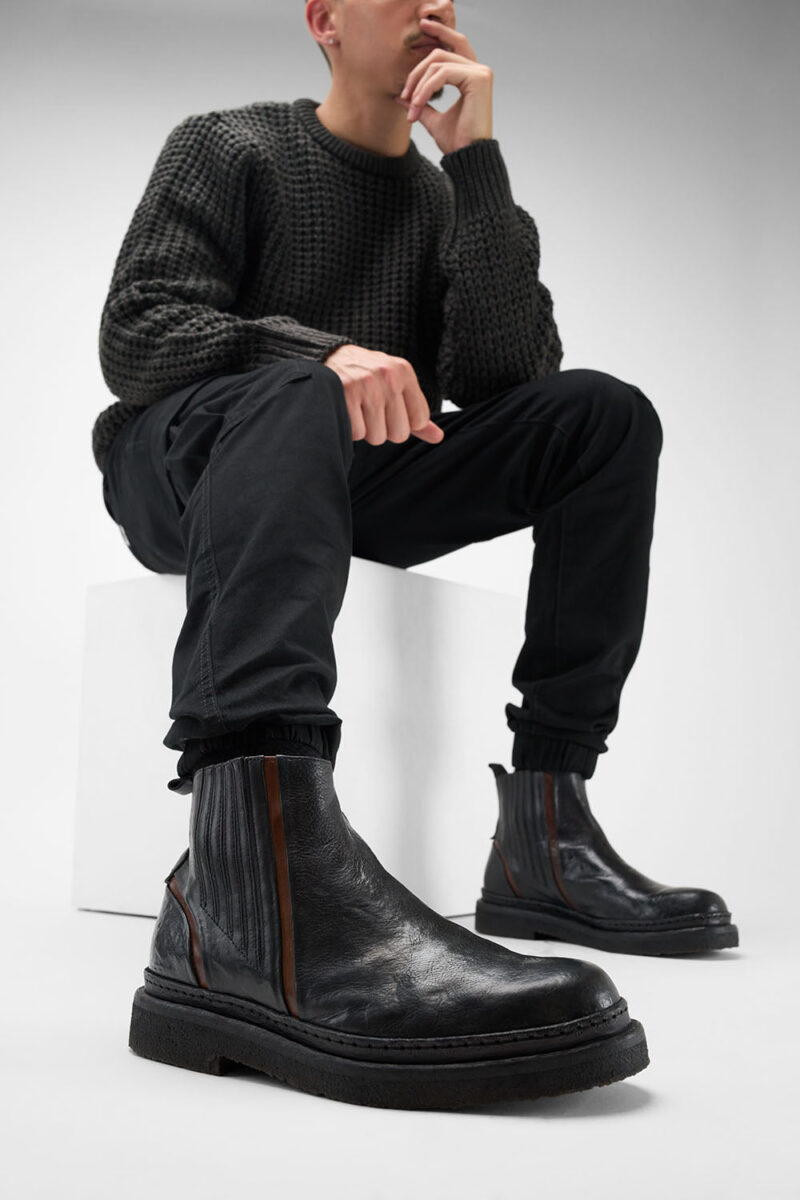 HOVE jet-black welted chelsea boots. - Image 10