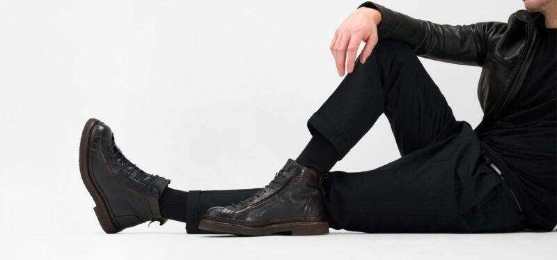 HOVE jet-black welted lace up boots. - Image 17