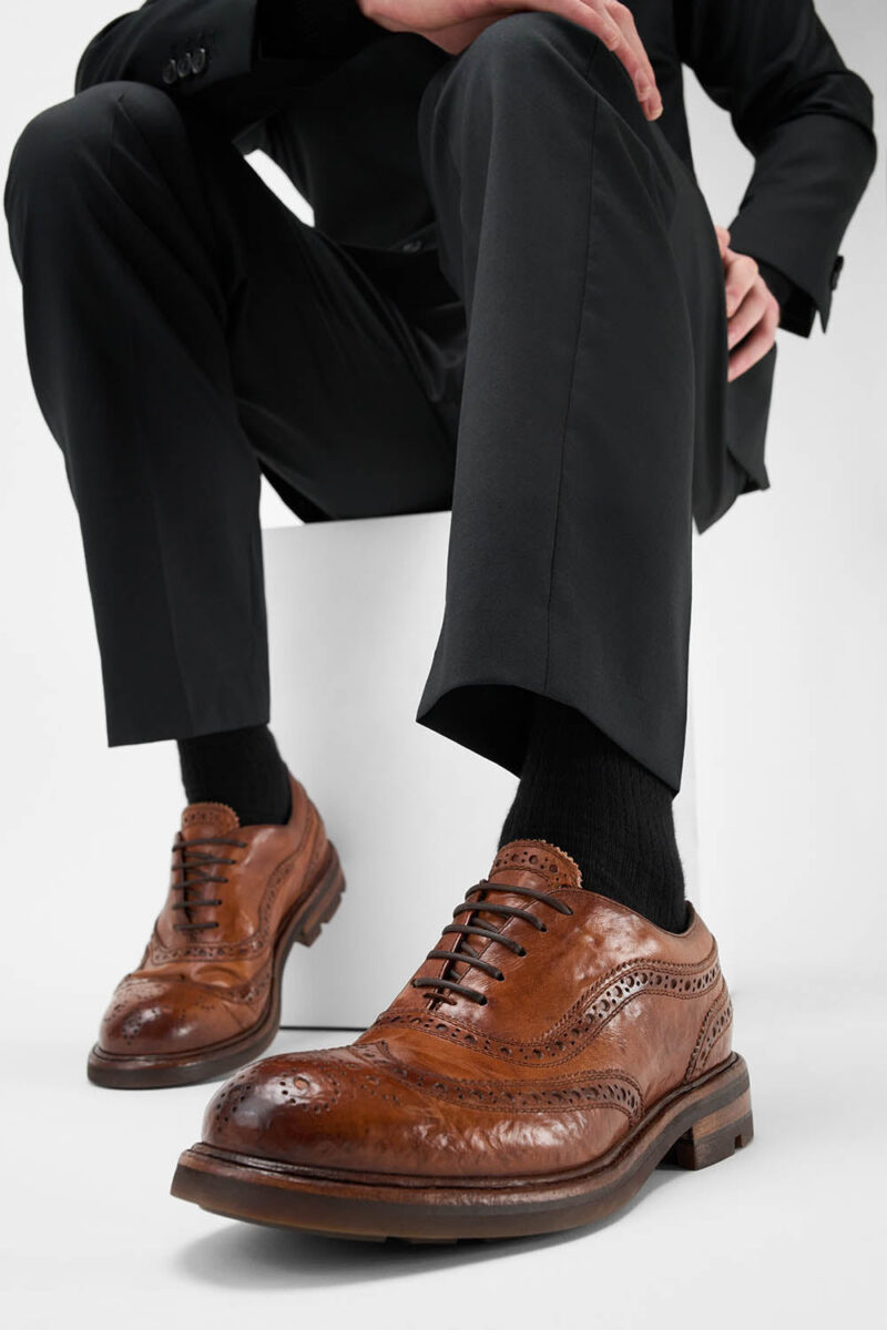 LENNOX cognac brogue oxford shoes. - Image 9