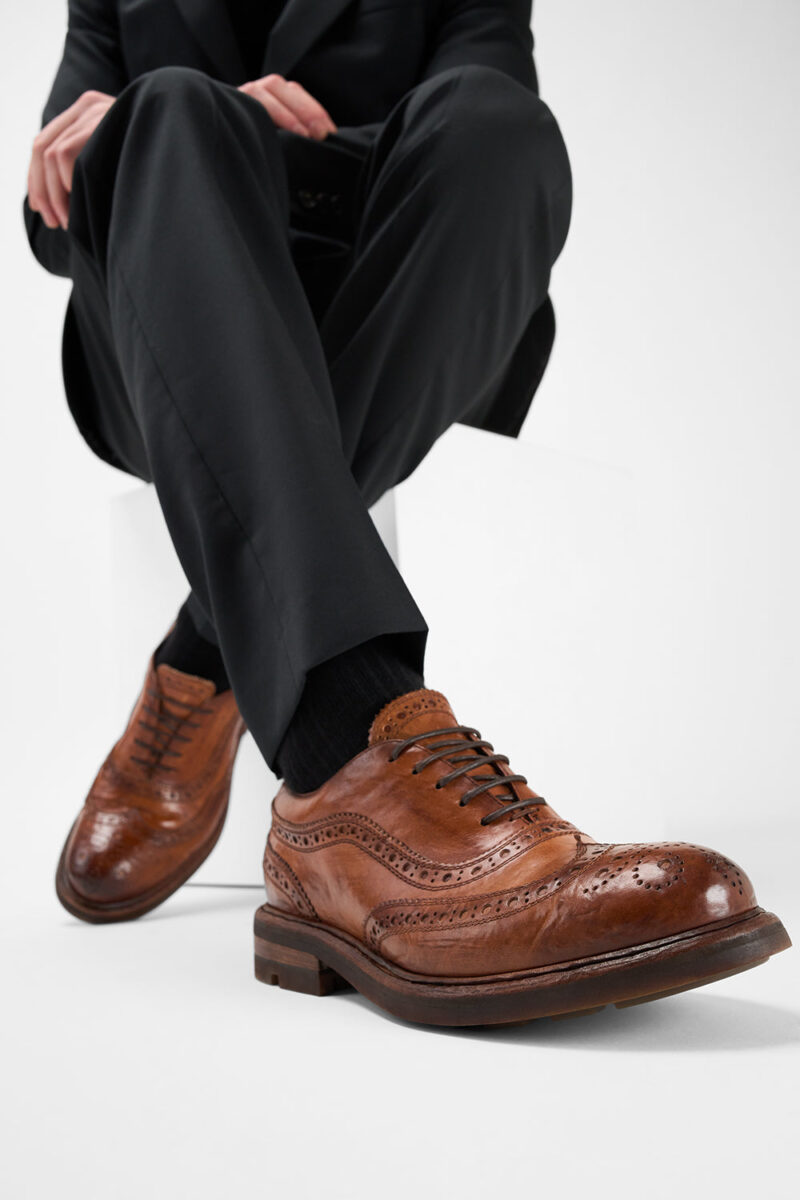 LENNOX cognac brogue oxford shoes. - Image 7