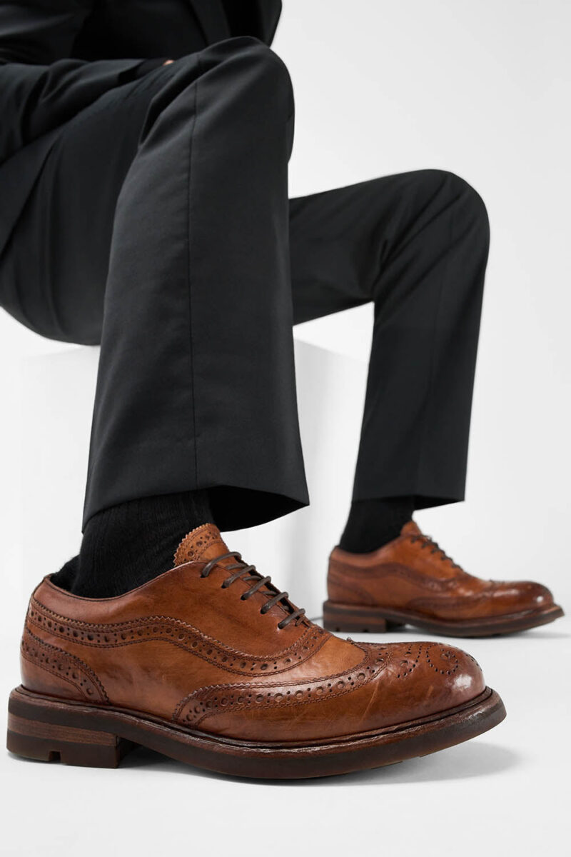 LENNOX cognac brogue oxford shoes. - Image 4