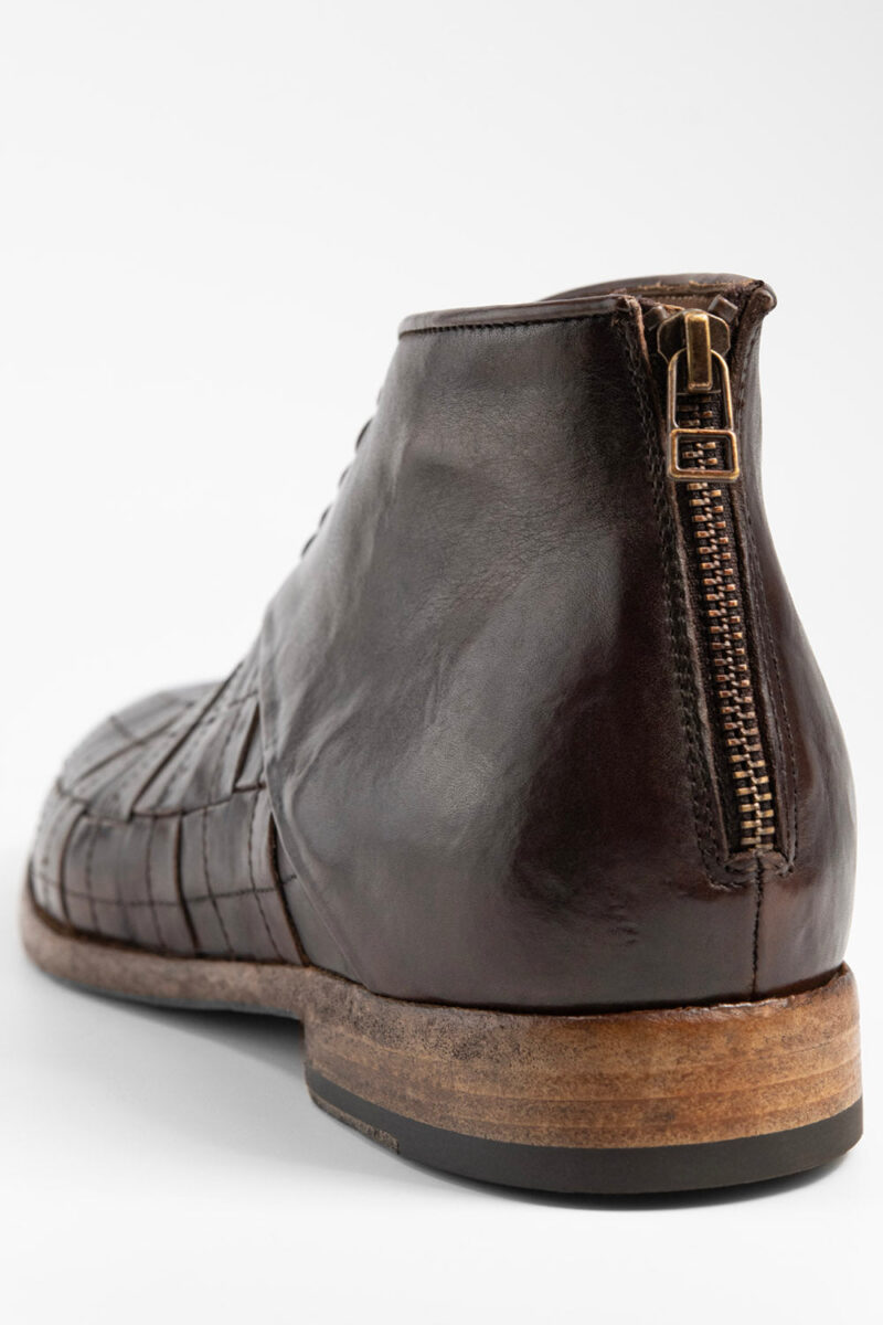 PARKER dark-cocoa woven leather chukka boots. - Image 6