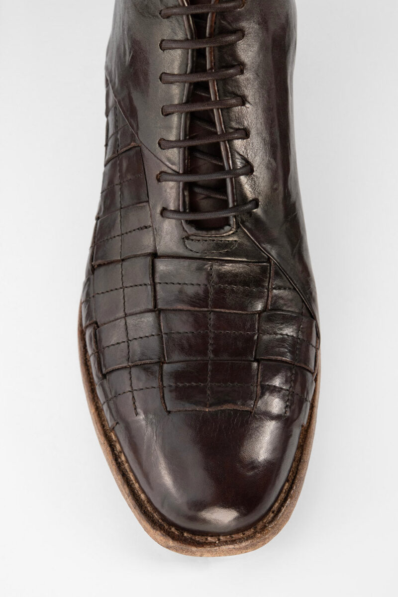 PARKER dark-cocoa woven leather chukka boots. - Image 7