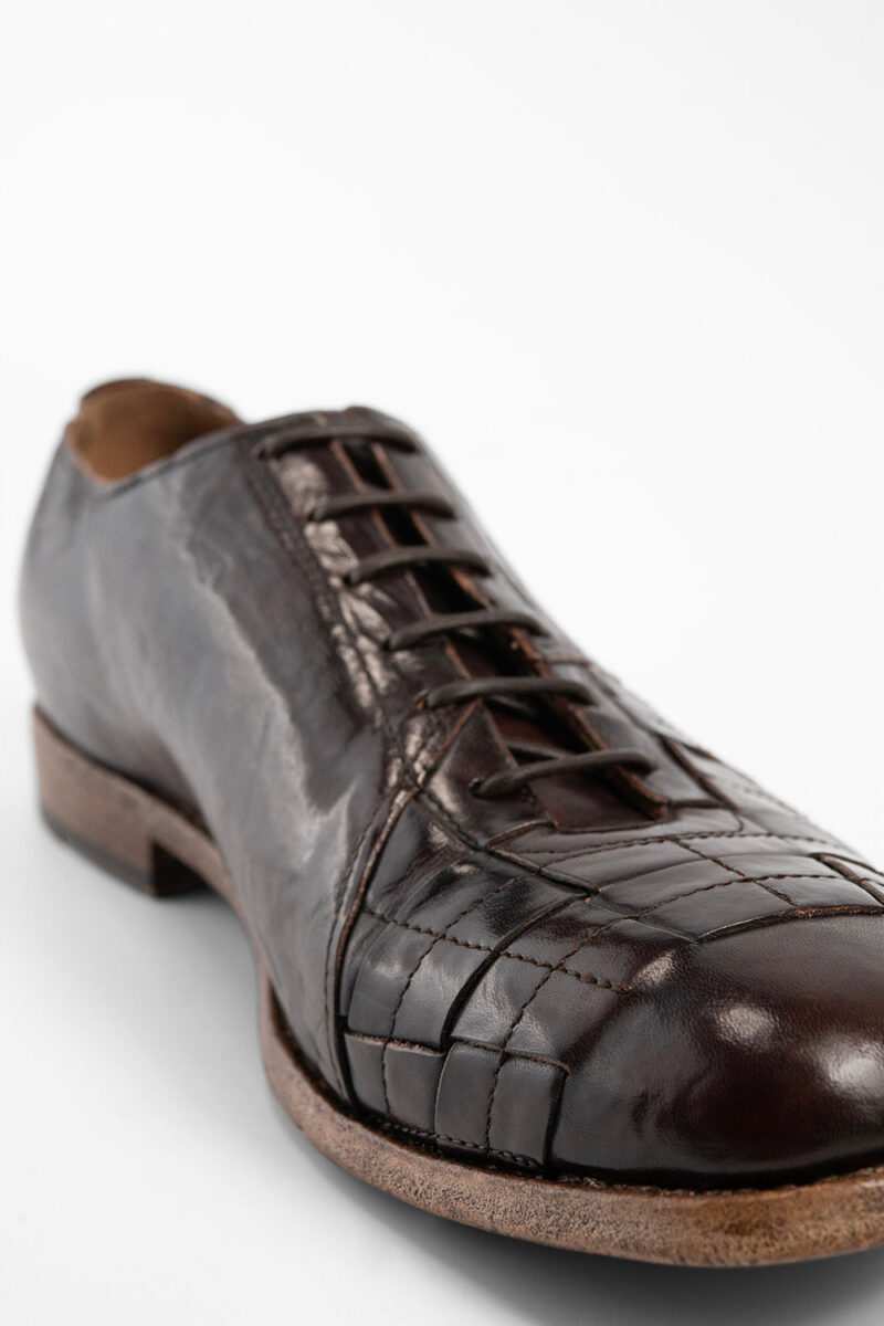 PARKER dark-cocoa woven leather oxford shoes. - Image 11