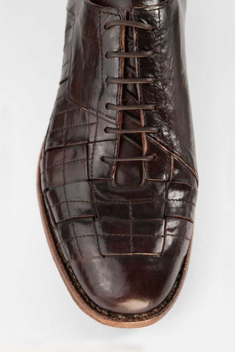 PARKER dark-cocoa woven leather oxford shoes. - Image 10