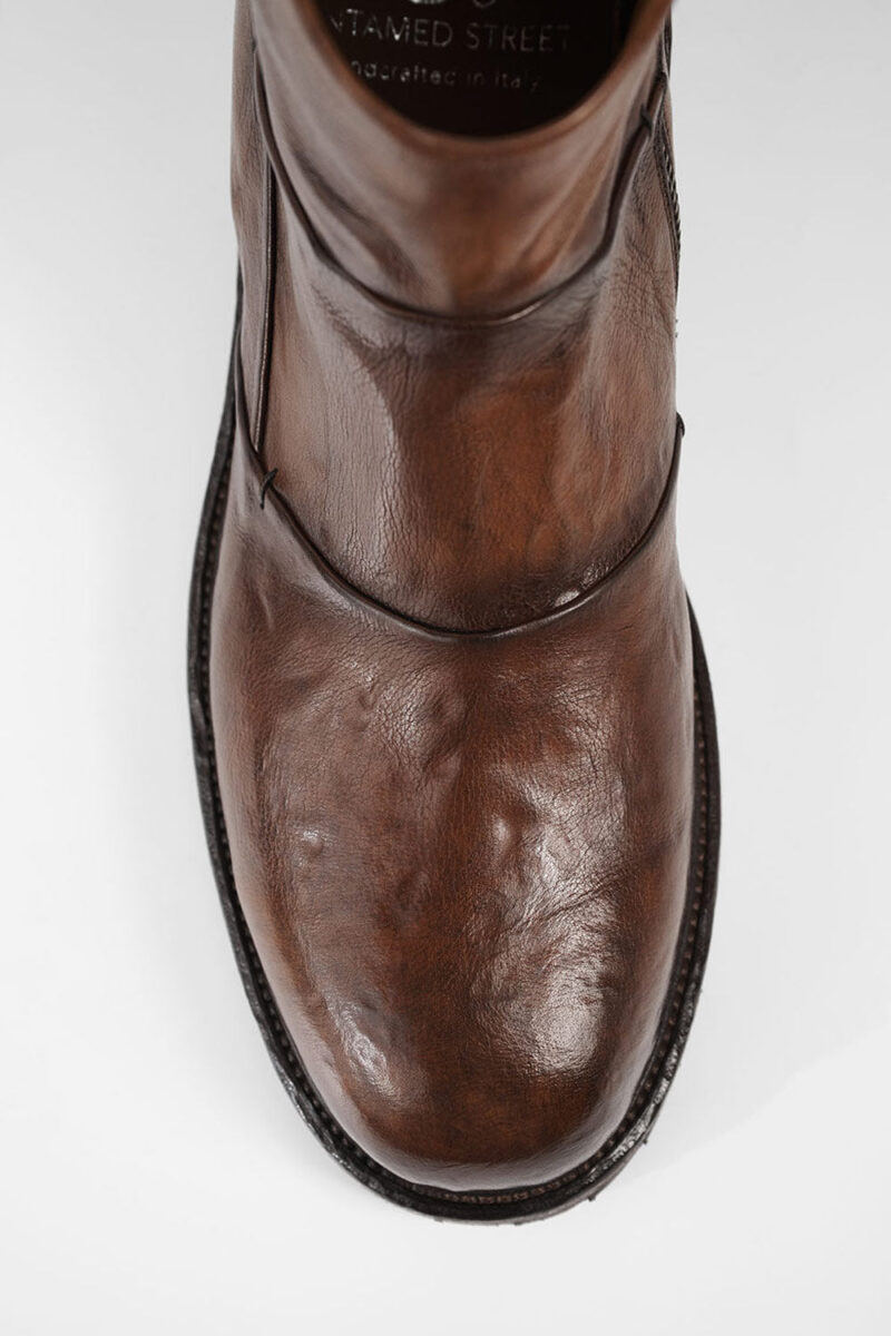 ROWLEY cognac folded laceless boots. - Image 11