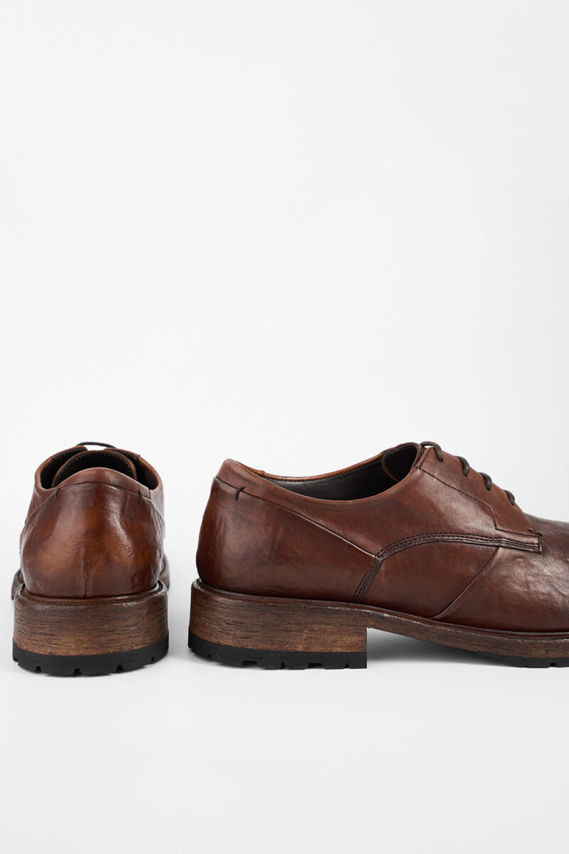 ROWLEY cognac folded derby shoes. - Image 7