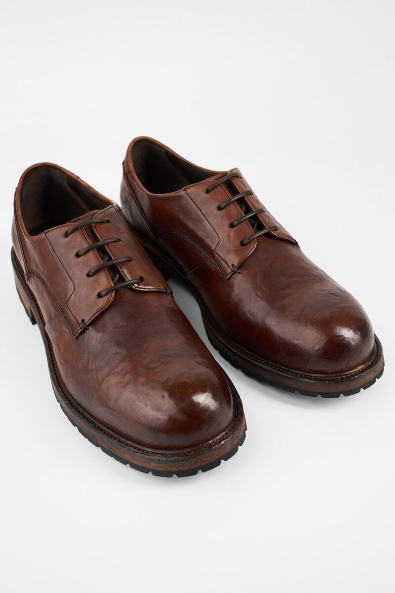 ROWLEY cognac folded derby shoes. - Image 3