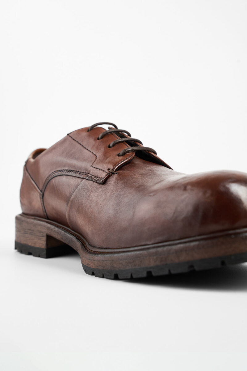 ROWLEY cognac folded derby shoes. - Image 10