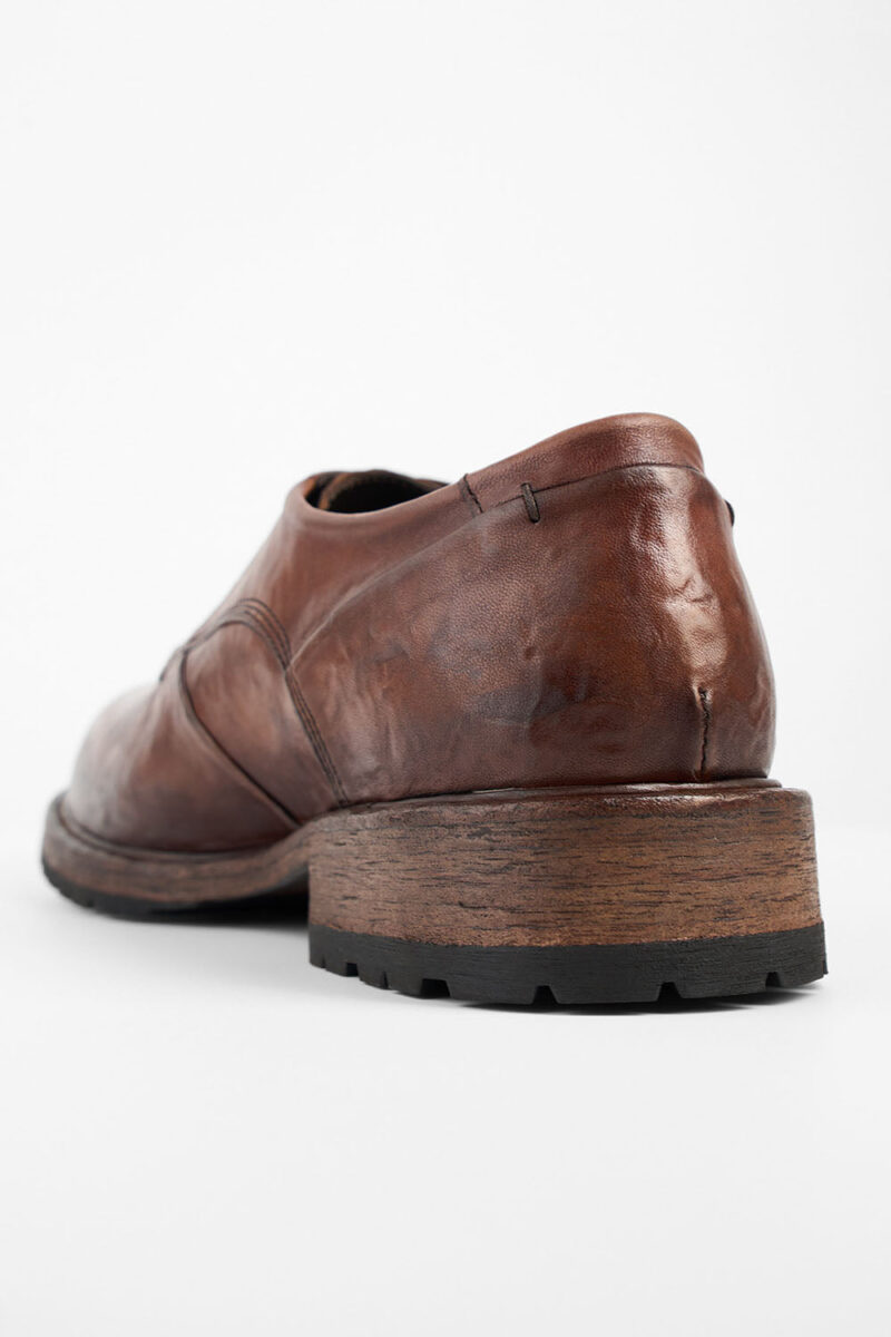 ROWLEY cognac folded derby shoes. - Image 5