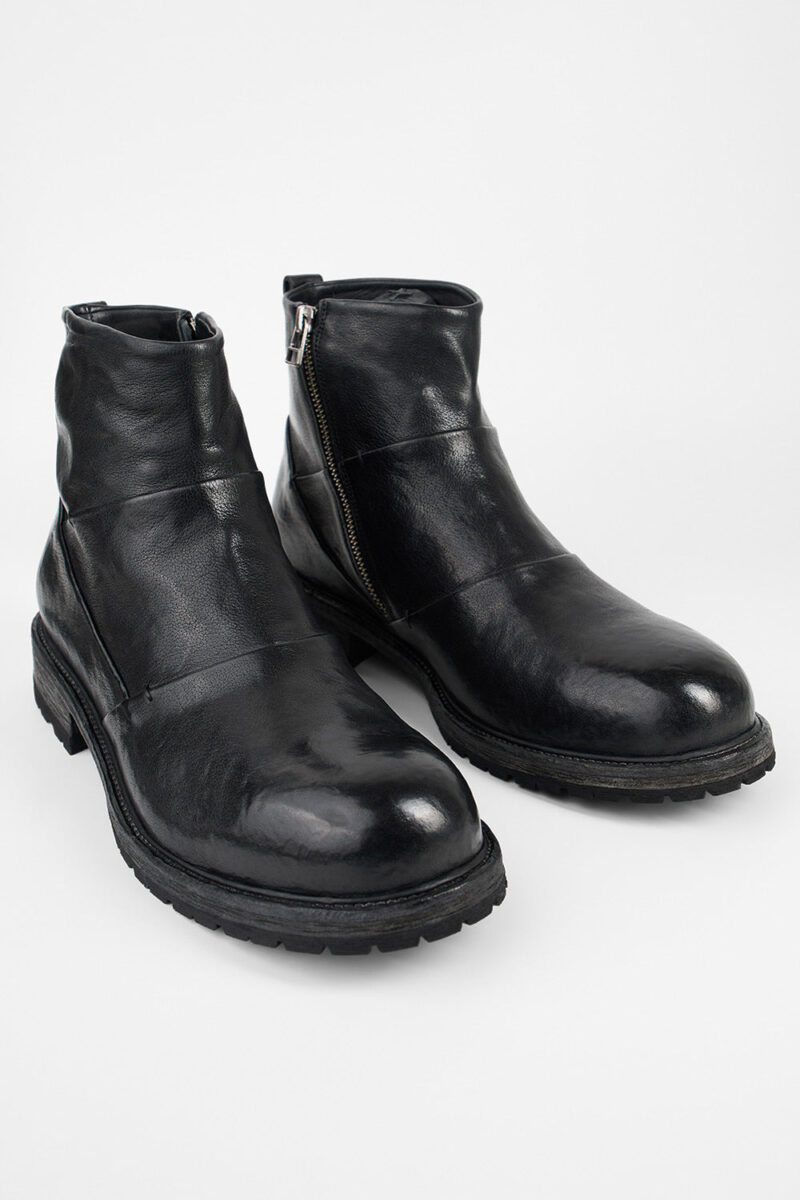 ROWLEY jet-black folded laceless boots. - Image 3