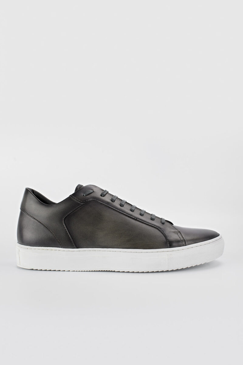 SOHO aluminium-grey patina sneakers.