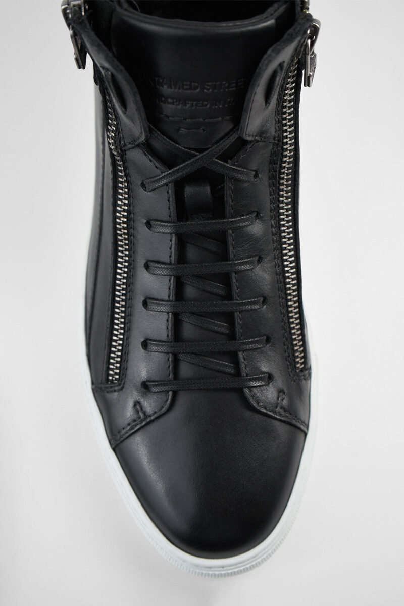 SKYE tuxedo-black triple stitched high sneakers. - Image 6