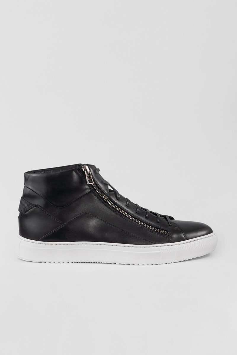 SKYE tuxedo-black triple stitched high sneakers.