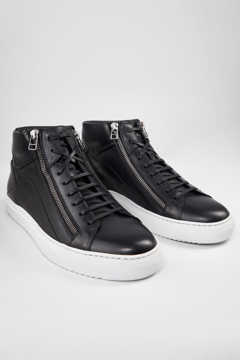 SKYE tuxedo-black triple stitched high sneakers. - Image 2