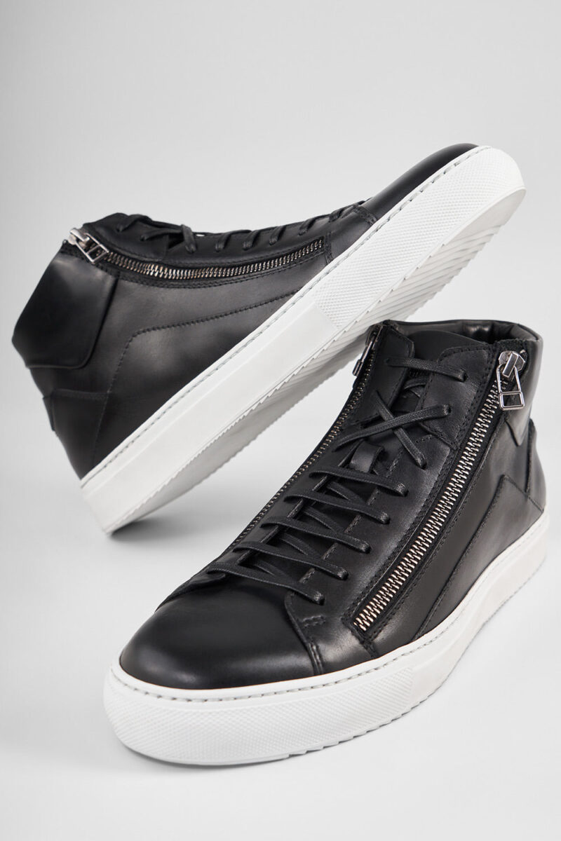 SKYE tuxedo-black triple stitched high sneakers. - Image 3