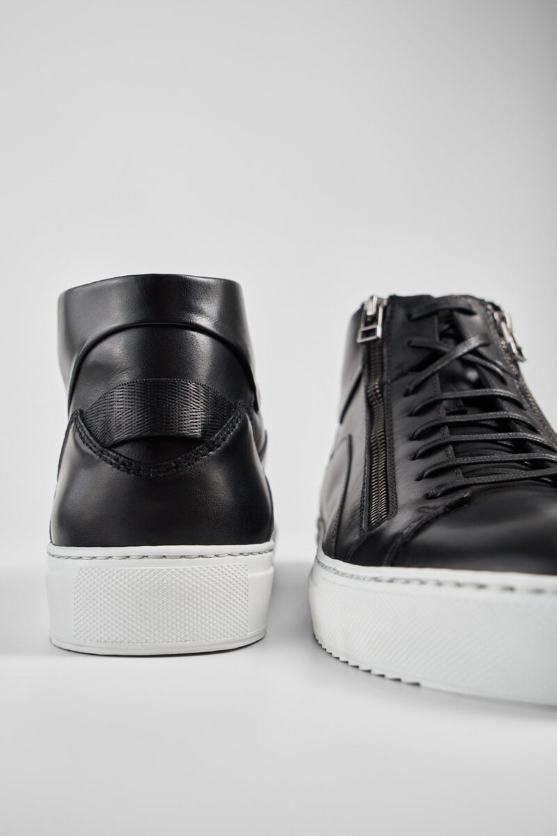 SKYE tuxedo-black triple stitched high sneakers. - Image 8