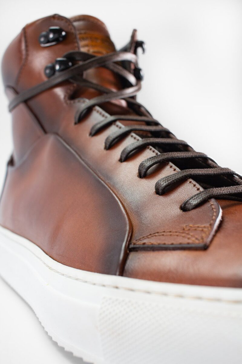 SOHO EDGE cocoa-brown patina high sneakers. - Image 3