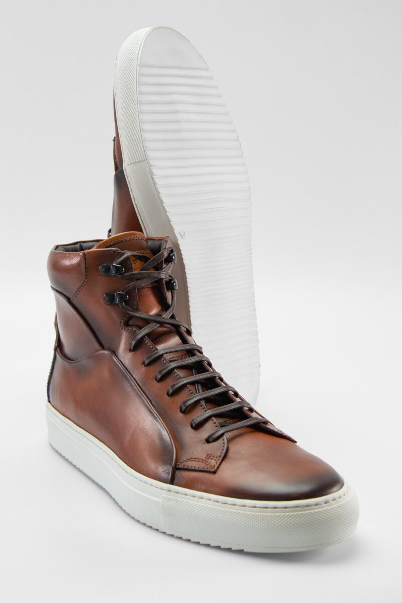 SOHO EDGE cocoa-brown patina high sneakers. - Image 6