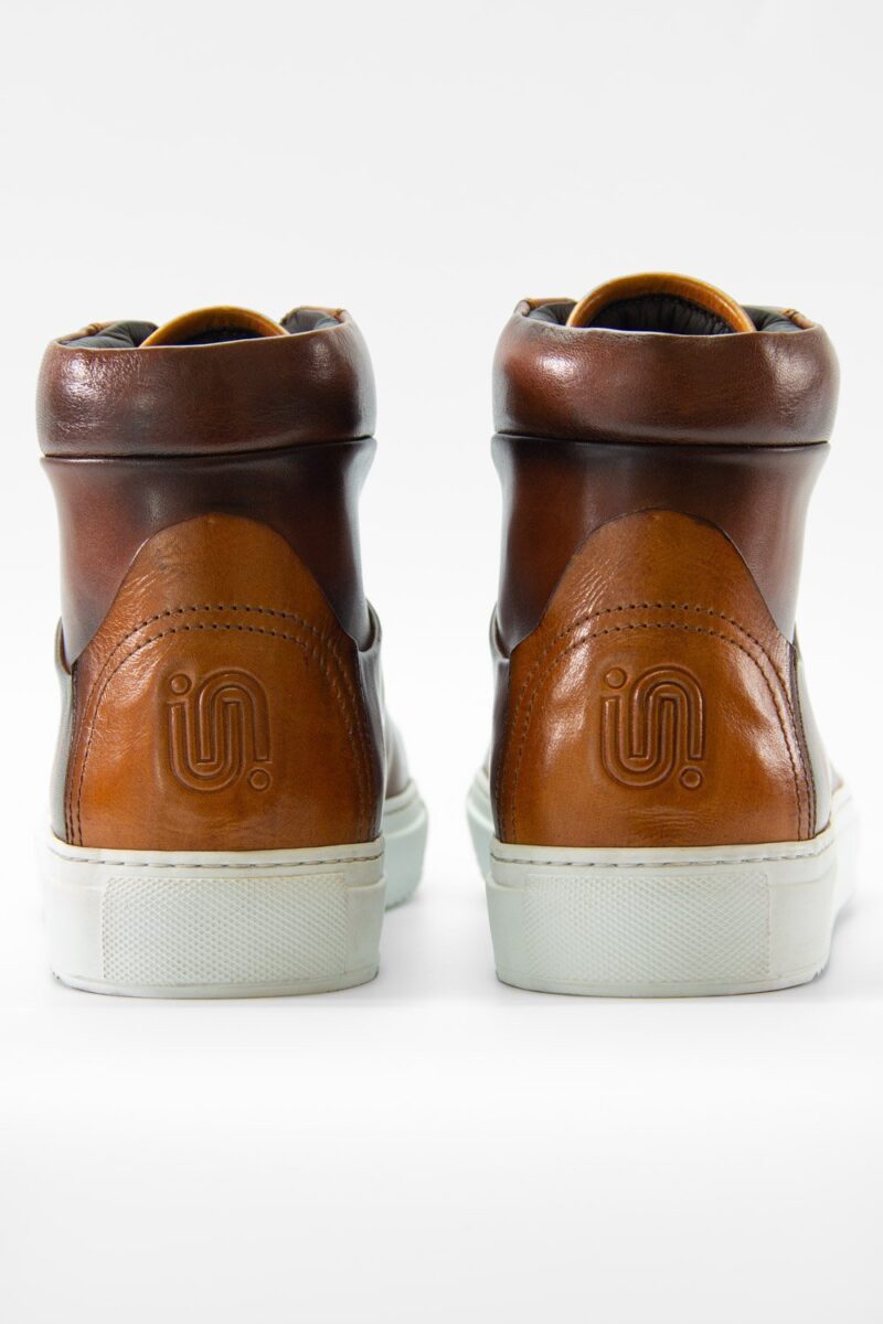 SOHO EDGE cocoa-brown patina high sneakers. - Image 9