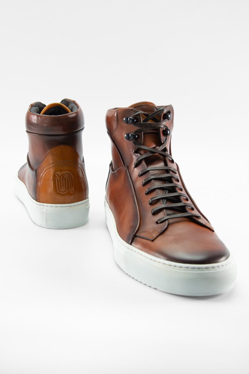 SOHO EDGE cocoa-brown patina high sneakers. - Image 8