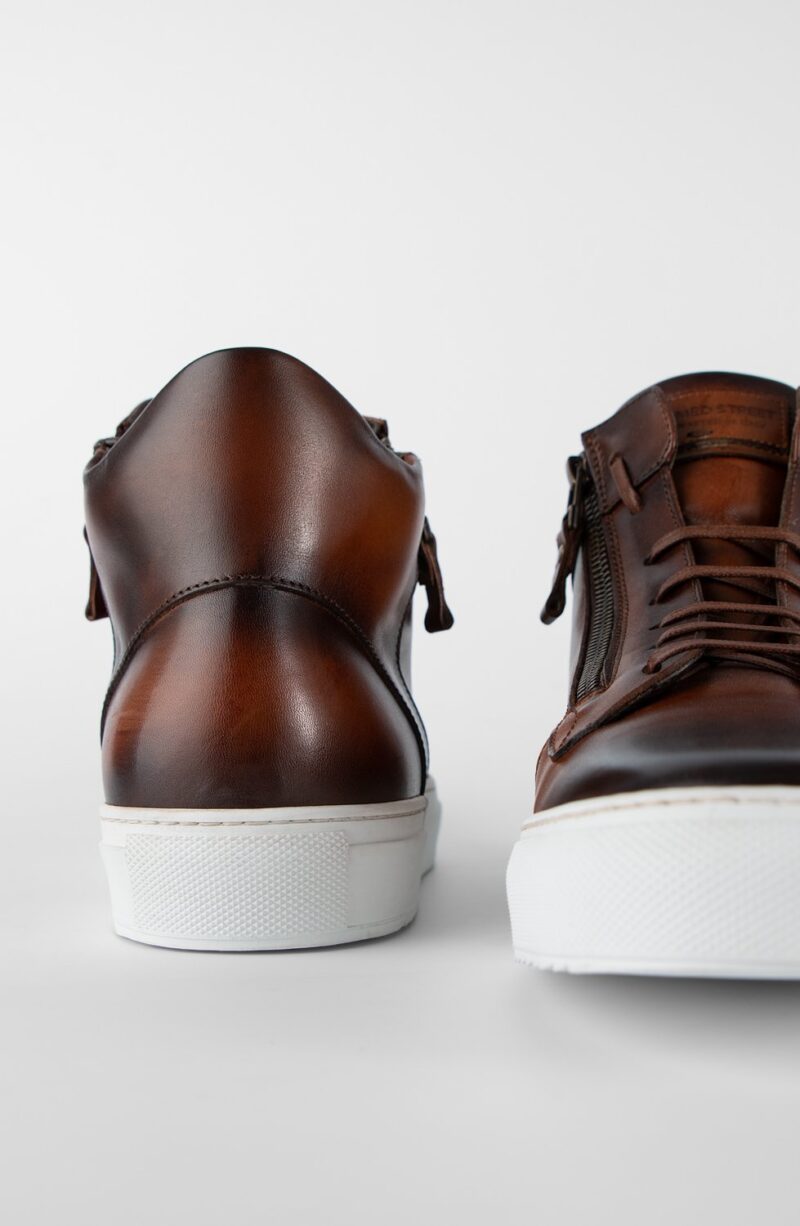 SOHO cocoa-brown patina high sneakers. - Image 10