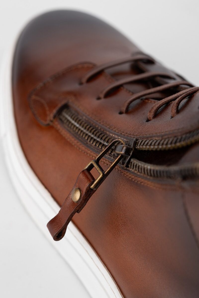 SOHO cocoa-brown patina high sneakers. - Image 9