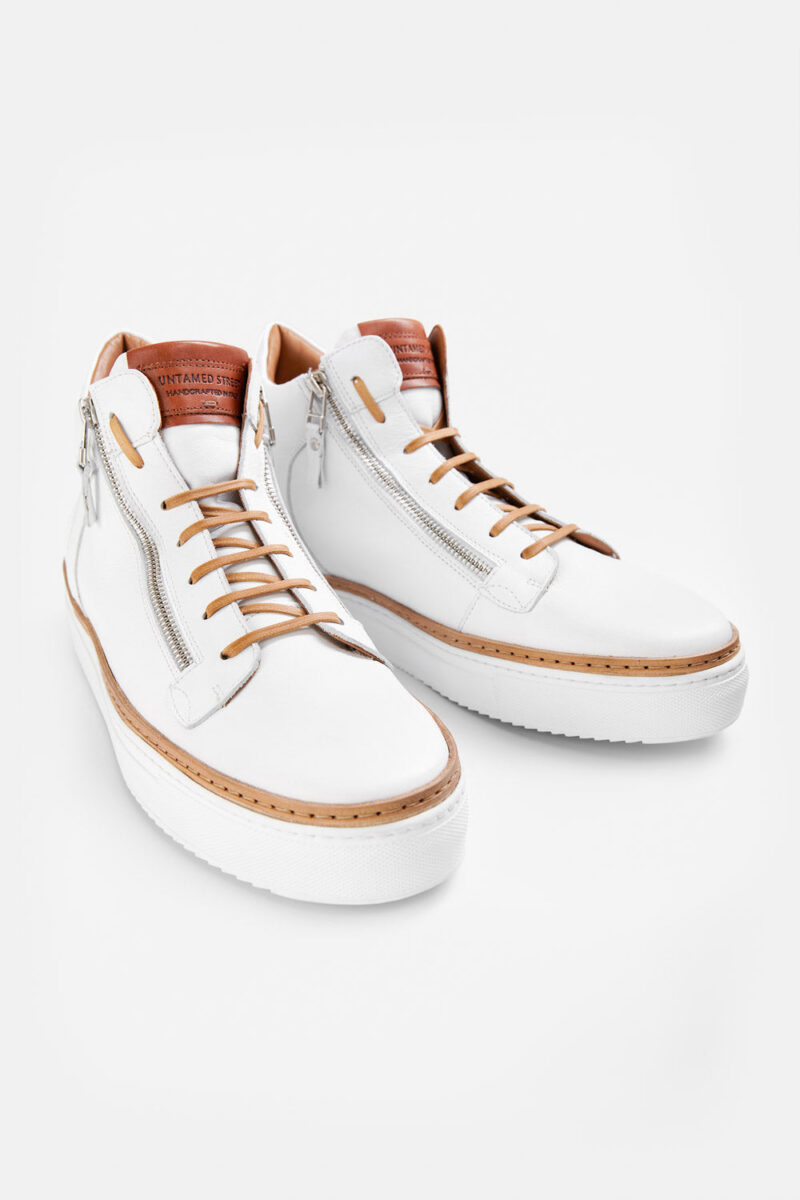 SOHO white welted high sneakers. - Image 2